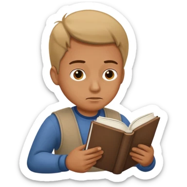 a man read book sticker