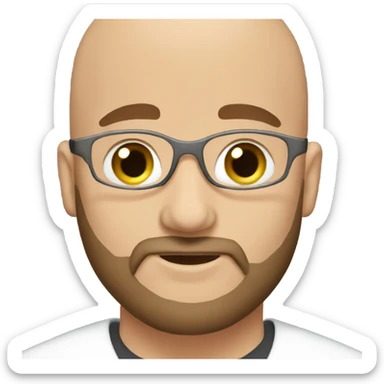 bald bearded dr kiss-kiss weavy brown hair white girl sticker