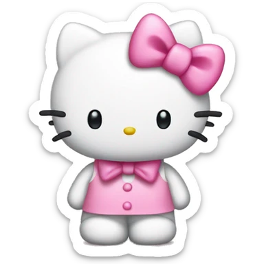 hello kitty with pink bow sticker