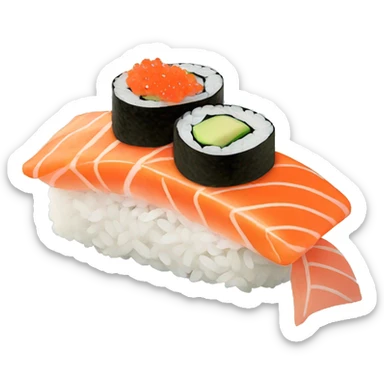 Sushi with salmon on top sticker