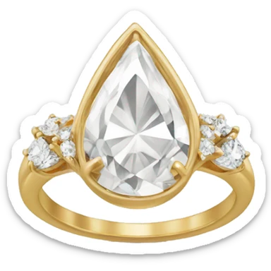 Pear shaped engagement ring sticker