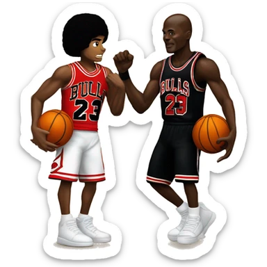 Micheal Jackson vs Micheal Jordan in basketball  sticker