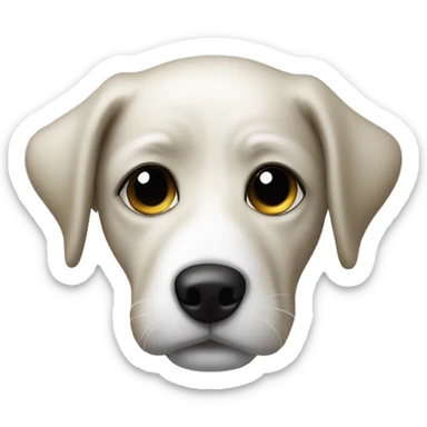 Puddle dog mini white with right eye black  sticker