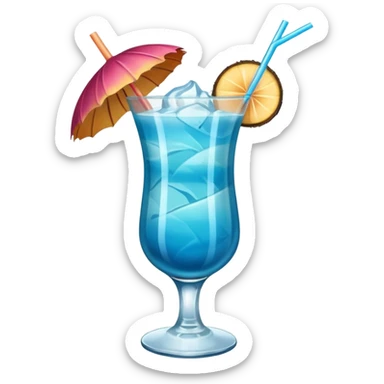 Blue Hawaii Cocktail in Hurricane Glass sticker