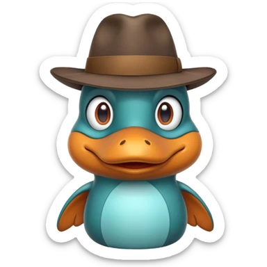 Perry the Platypus with fedora hat sticker