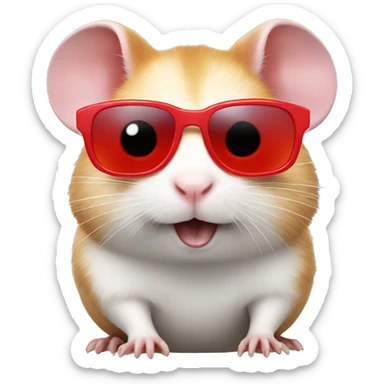 hamster surfing with red sunglasses sticker