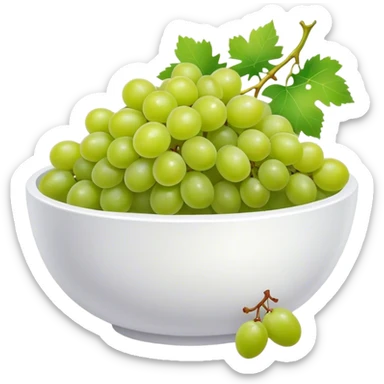 bowl of green Grapes in white bowl sticker