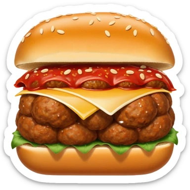 a meatball sub with marinara sauce sticker