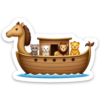 Pairs of animals lined up to enter Noah's ark sticker