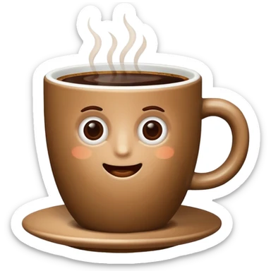 a cup of coffee in big cup sticker