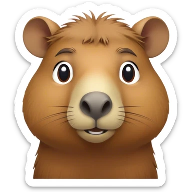 Cinematic Noble Capybara Portrait Emoji, Poised and serene, with a robust, rounded build covered in soft, earthy fur and gentle, wise eyes, Simplified yet sharp and sophisticated features, highly detailed, glowing with a warm, natural glow, high shine, intelligent and calm, stylized with an air of understated authority, focused and attentive, soft glowing outline, capturing the essence of a watchful and confident guardian that feels as though it could step out of the screen with effortless authority! sticker