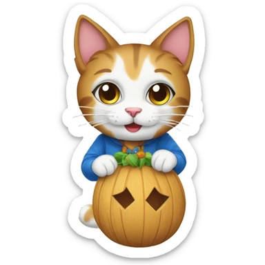 Cat branca festa junina sticker