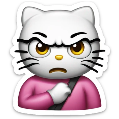 Angry hello kitty emoji  sticker