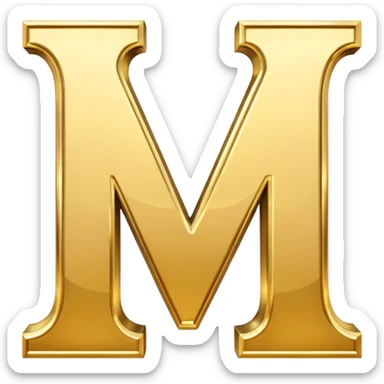 letter M in gold sticker