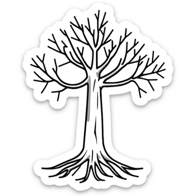 person grounded in nature with roots, strong and resilient sticker