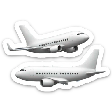 an airplane flying two towers sticker