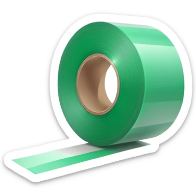 make light Green wide tape rolling on the floor sticker