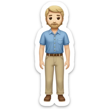 bullbody saint Joseph in casual shirt and pants sticker