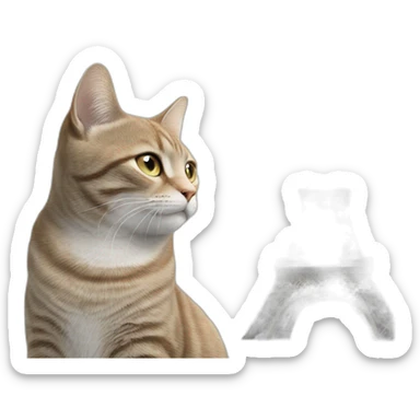 un chat sur la tour effeil sticker