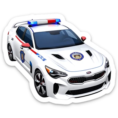 Police Car - Kia Stinger (Model Year: 2018) (Iconic Colour: White with blue and red markings) sticker
