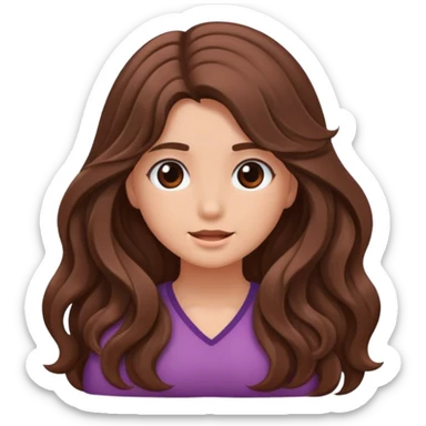 A Girl With Long Hair Has Waves and Haie is Brown sticker