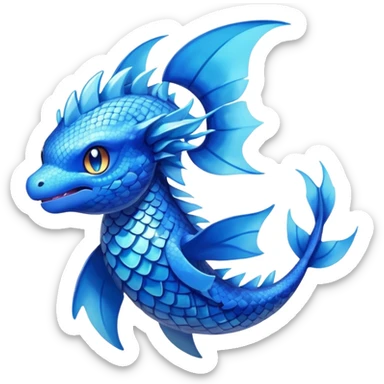 Elemental water type magical colorful exotic animesque Pokémon-Fakémon-animal-creature sticker