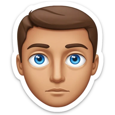 Bold man eith blue eyes and big eyes. sticker