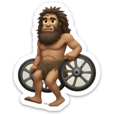 caveman with wheels sticker