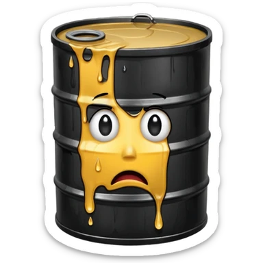 crying oil barrel (use the default tear drops and oil barrel emoji to create it) sticker