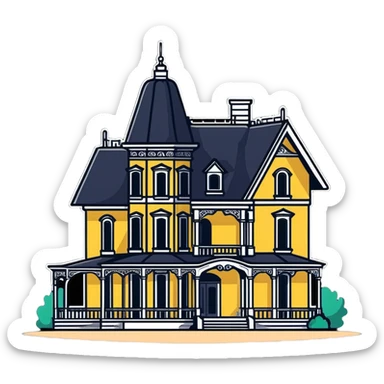 Victorian house under construction sticker