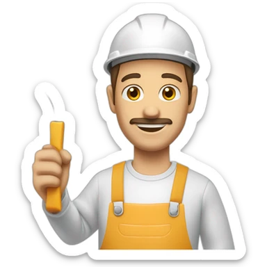 white plasterer with spatula sticker