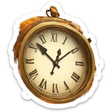 clock in fire big sticker