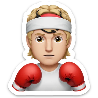 Logan Paul emoji, boxing gloves, headband, determined face sticker