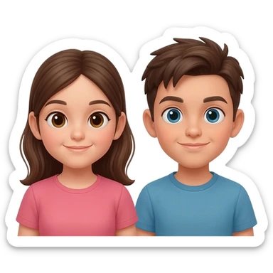 Girl and boy sticker