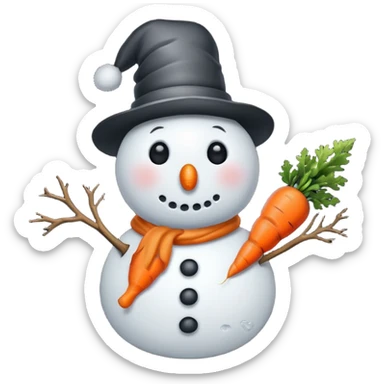 sad snowman sticker