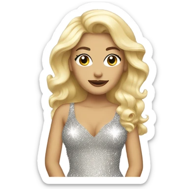 Blonde singer in sparkly dress sticker