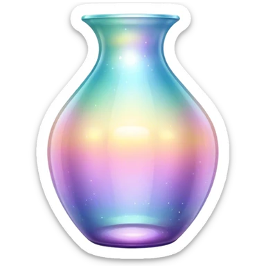 Sparkly glossy Pastel iridescent glass vase sticker