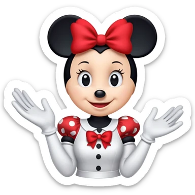Minnie Mouse in classic emoji style, new pose sticker