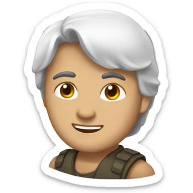 Рыжеволосая девушка держит за руку парня с длинными черными волосами sticker