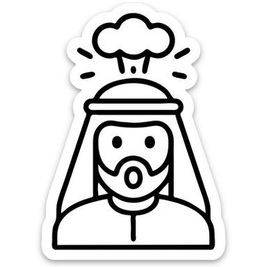 árabe sorprendido con la cabeza explotando sticker
