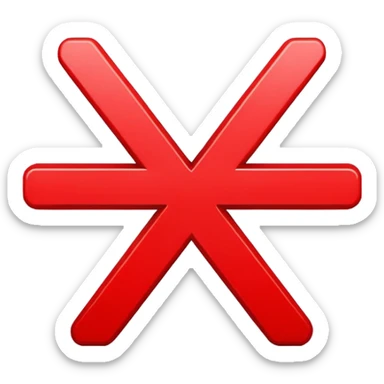 bright red X symbol sticker