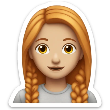 Beautiful girl with straight ginger hair with middle parting sticker