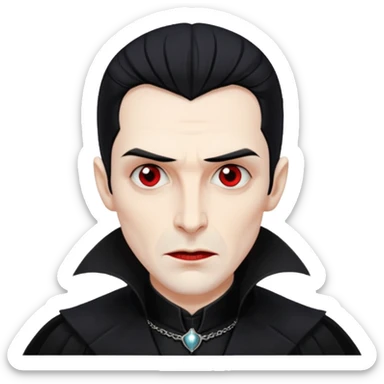 Dracula with black hair, black outfit sticker