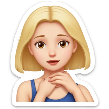 Girl grabbing neck  sticker