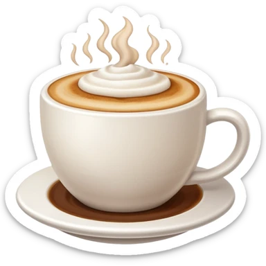 Cappuccino in big white cup without a face on it sticker