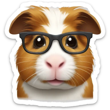 guinea pig with glasses sticker
