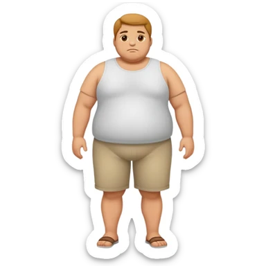 full body overweight male figure standing sticker