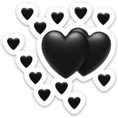 Two black hearts  sticker