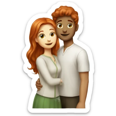 redhead girl italian boy couple sticker