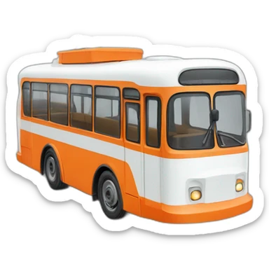 trolleybus orange blanc sticker